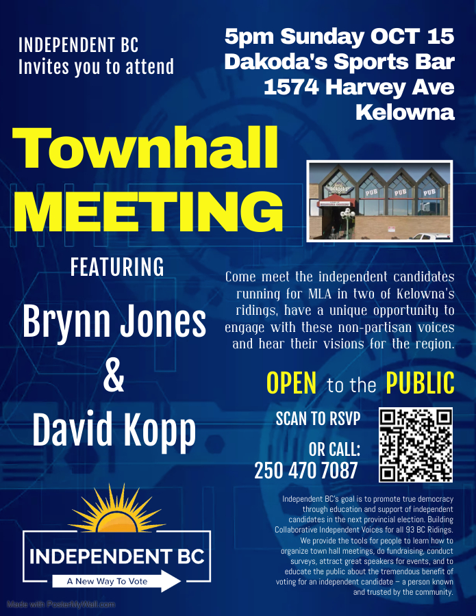 Townhall Meeting in Kelowna, Oct 15, 2023